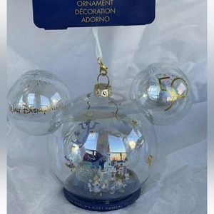 Walt Disney World 50th anniversary glass ornament